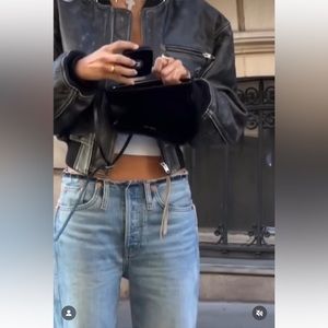 Re/Done Levi’s No Waist Mid Rise Relaxed Jeans Distressed Size 25